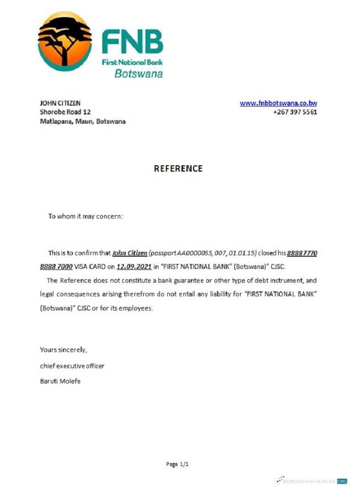 Download Botswana FNB of Botswana closure reference Photoshop template